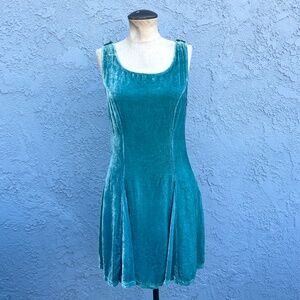 Blue Smoke Velvet Skater Dress Size Small Fairycore y2k whimsical